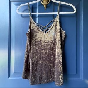 American Eagle bnwot {small} dark green crushed velvet strappy tank